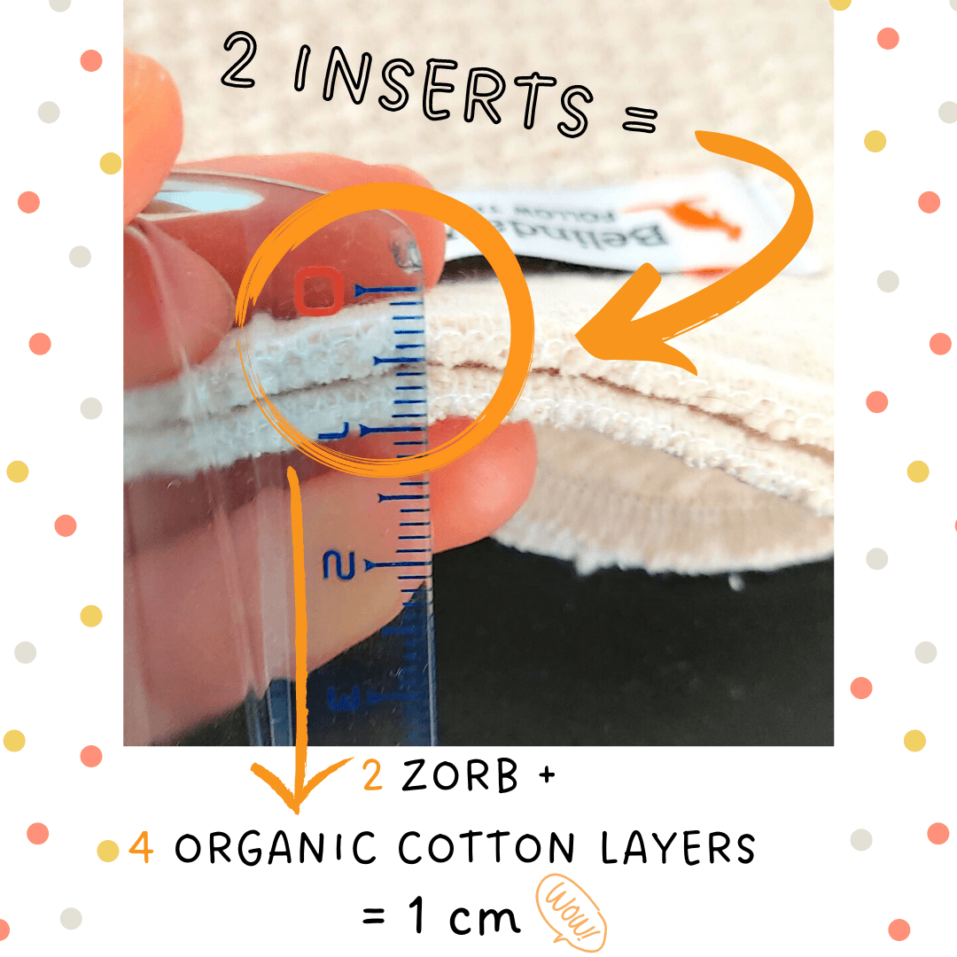 INSERTI in Zorb® Organic Cotton with SILVADUR® Antimicrobial technology, showcasing its soft texture and eco-friendly design.